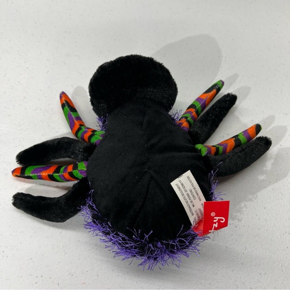 Glitzy Purple and Green Halloween Plush Spider - Picture 3 of 9
